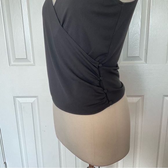 Kenneth Cole Top, Size M, Black, Faux Wrap, Sleeveless Top, Office to Evening - Picture 4 of 6